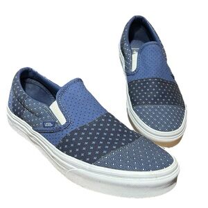 VANS Classic Slip On Patchwork Bandana 721356 Blue Canvas Men 10.5‎ / Women 12